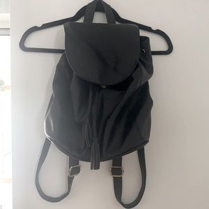 Faux leather backpack purse